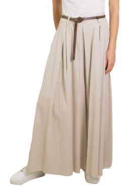 Pantagonna tinta unita leggero con cintura in cotone Elisa